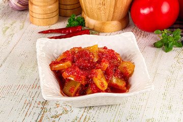 Hungarian Lecho with bell pepper and tomato