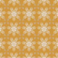 Yellow seamless floral wallpaper pattern, background design, fabric pattern
