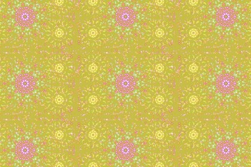 Abstract pattern, design background, yellow floral fabric background pattern