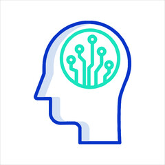 human head with brain