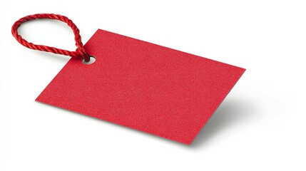 Red price tag or blank sticker on a white background