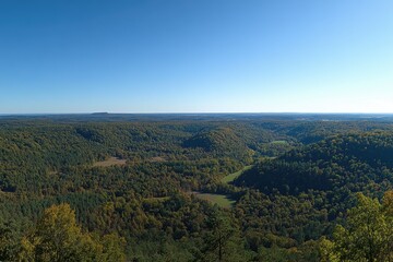 Obraz premium High vista of valley and forests