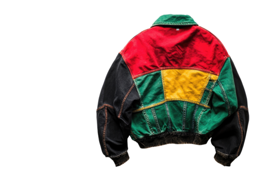 Vibrant patchwork denim jacket