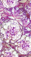 Seamless  floral  background. Flowers  carnation and petals.  Close up.  