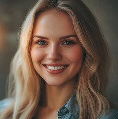 Fototapeta premium woman standing at the intersection of clarity and ambition. Her calm smile and composed presence radiate professionalism and intelligence.