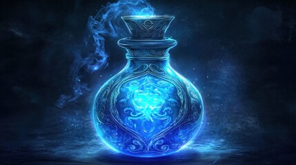 Mystical Blue Potion Bottle