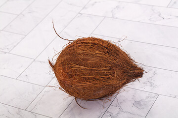 Tropical exotic brown haired coconut