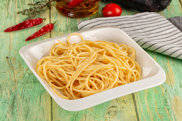 Italian pasta spaghetti with oil