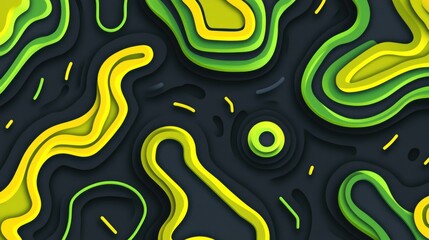 Abstract layered shapes in vibrant colors