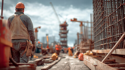 contractor in building site