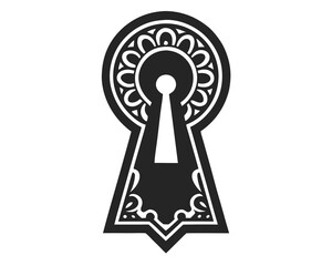 Keyhole icon silhouette vector illustration