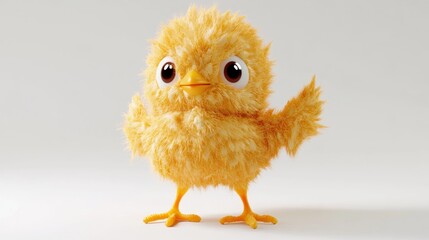 Cute fluffy chick with expressive eyes