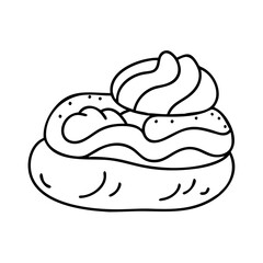 choux pastry icon, choux pastry line art - simple line art of choux pastry, perfect for choux pastry logos and icons