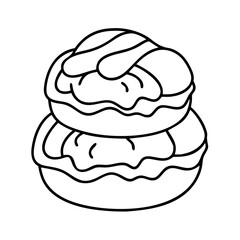choux pastry icon, choux pastry line art - simple line art of choux pastry, perfect for choux pastry logos and icons