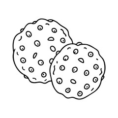 chocolate chip cookies icon, chocolate chip cookies line art - simple line art of chocolate chip cookies, perfect for chocolate chip cookies logos and icons
