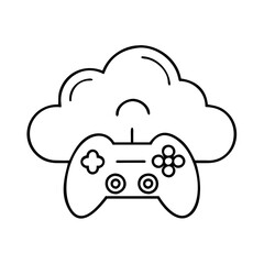 cloud gaming icon, cloud gaming line art - simple line art of cloud gaming, perfect for cloud gaming logos and icons