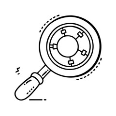 clue magnifying glass icon, clue magnifying glass line art - simple line art of clue magnifying glass, perfect for clue magnifying glass logos and icons