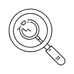 clue magnifying glass icon, clue magnifying glass line art - simple line art of clue magnifying glass, perfect for clue magnifying glass logos and icons