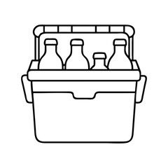 cooler with drinks icon, cooler with drinks line art - simple line art of cooler with drinks, perfect for cooler with drinks logos and icons