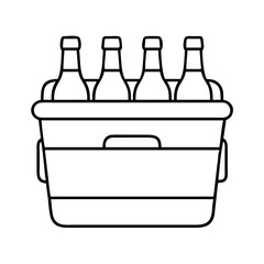 cooler with drinks icon, cooler with drinks line art - simple line art of cooler with drinks, perfect for cooler with drinks logos and icons