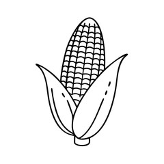 corn on the cob icon, corn on the cob line art - simple line art of corn on the cob, perfect for corn on the cob logos and icons