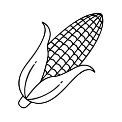 corn on the cob icon, corn on the cob line art - simple line art of corn on the cob, perfect for corn on the cob logos and icons