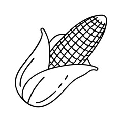 corn on the cob icon, corn on the cob line art - simple line art of corn on the cob, perfect for corn on the cob logos and icons