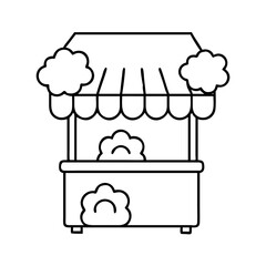 cotton candy stand icon, cotton candy stand line art - simple line art of cotton candy stand, perfect for cotton candy stand logos and icons