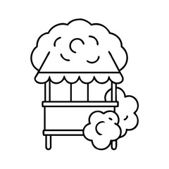 cotton candy stand icon, cotton candy stand line art - simple line art of cotton candy stand, perfect for cotton candy stand logos and icons