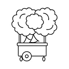 cotton candy stand icon, cotton candy stand line art - simple line art of cotton candy stand, perfect for cotton candy stand logos and icons