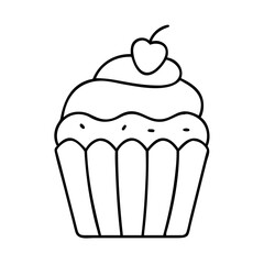 cupcake icon, cupcake line art - simple line art of cupcake, perfect for cupcake logos and icons