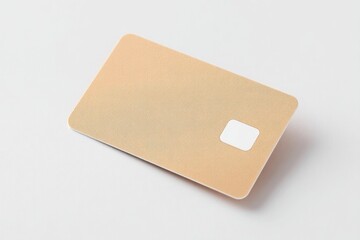 minimalistic image depicting single credit card placed diagonally on clean solid color background