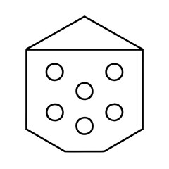 dice six sided die icon, dice six sided die line art - simple line art of dice six sided die, perfect for dice six sided die logos and icons