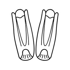 diving fins icon, diving fins line art - simple line art of diving fins, perfect for diving fins logos and icons