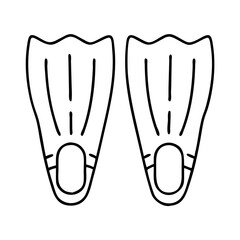 diving fins icon, diving fins line art - simple line art of diving fins, perfect for diving fins logos and icons