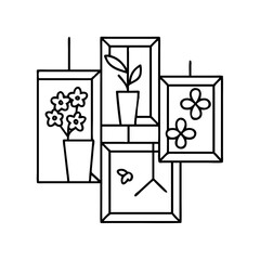 diy wall art icon, diy wall art line art - simple line art of diy wall art, perfect for diy wall art logos and icons