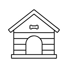 dog house icon, dog house line art - simple line art of dog house, perfect for dog house logos and icons