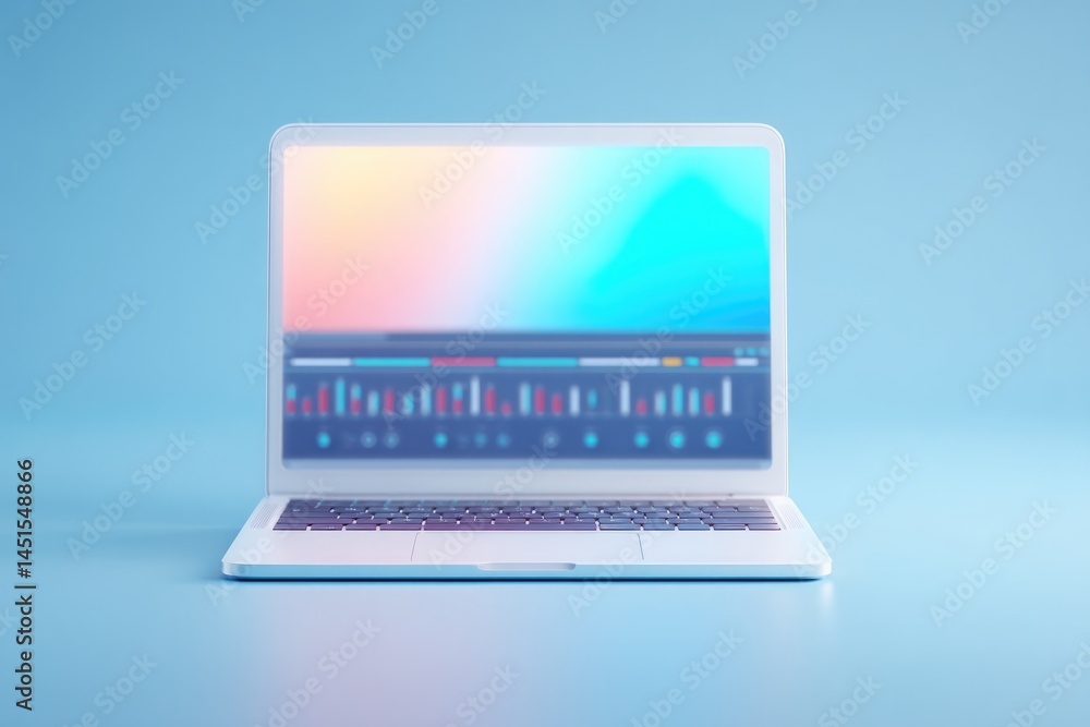 Aufkleber simple visual representation of digital music software with sleek and minimalistic interface on lapt