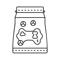 dog treat bag icon, dog treat bag line art - simple line art of dog treat bag, perfect for dog treat bag logos and icons