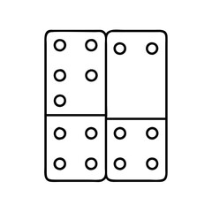 dominoes icon, dominoes line art - simple line art of dominoes, perfect for dominoes logos and icons