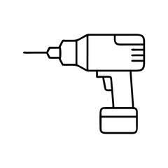 drill icon, drill line art - simple line art of drill, perfect for drill logos and icons