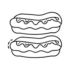 eclairs icon, eclairs line art - simple line art of eclairs, perfect for eclairs logos and icons