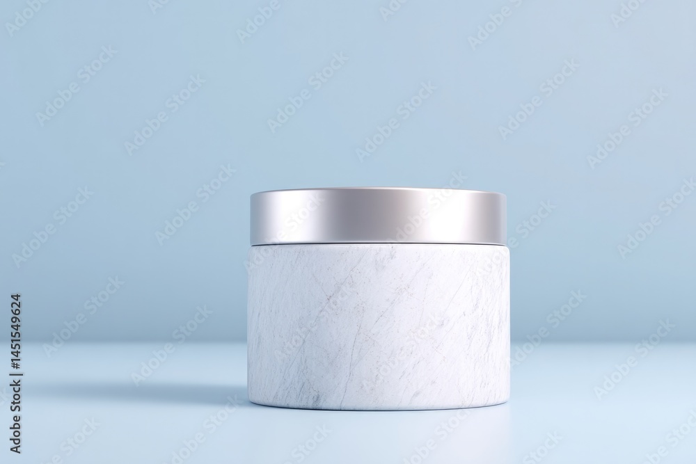 Poster sleek empty podium on pristine surface ideal for showcasing skincare products with ample copy space