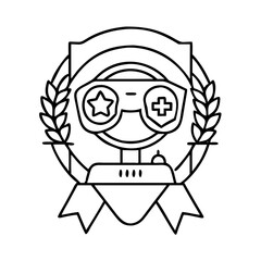 e sports tournament badge icon, e sports tournament badge line art - simple line art of e sports tournament badge, perfect for e sports tournament badge logos and icons