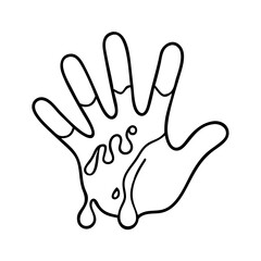 finger painting icon, finger painting line art - simple line art of finger painting, perfect for finger painting logos and icons