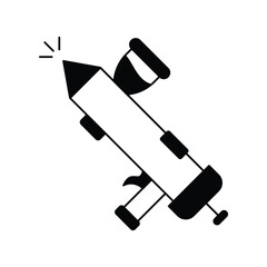 airbrush glyph outline icon with white background vector stock illustration