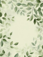 Muted green leaf pattern with neutral background and soft shadows.