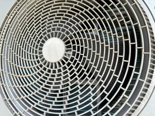 Detailed Close-Up of Outdoor Air Conditioning Fan Unit