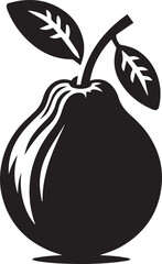 Beautiful Black Guava Fruit Vector Silhouette Art This Is An Editable And Printable Vector Eps File
