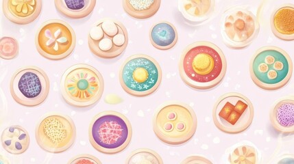 Colorful Asian Dessert Display